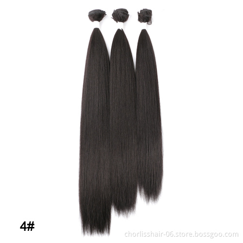 Wholesale Ombre Black Blonde Long Straight Package Hair Bundles Weft WeaveSynthetic Hair Bundles Extension Hair Weaves For Women
